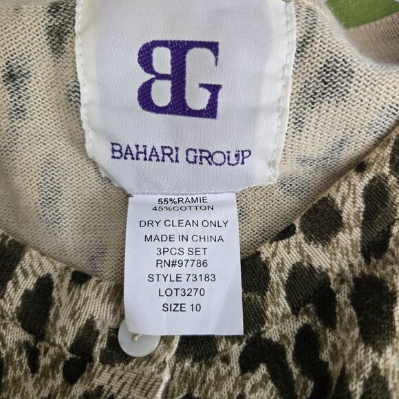 Bahari group womens size 10 leopard print sweater tank and cardigan 2 pc set - Picture 6 of 10